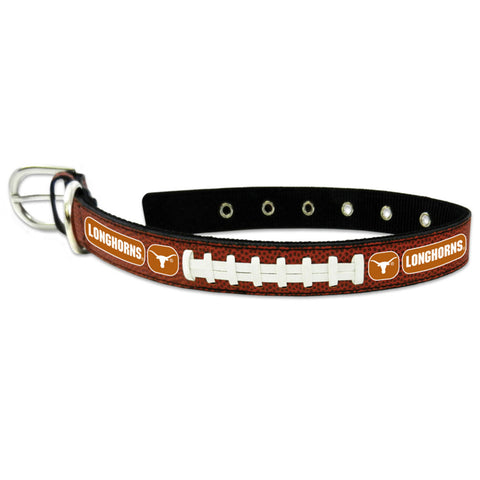 Texas Longhorns Pet Collar Leather Classic Football Size Medium CO-0