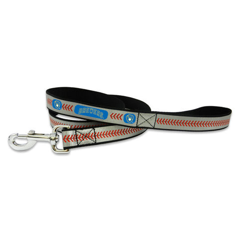 Milwaukee Brewers Pet Leash Reflective Baseball Size Large Retro Logo-0