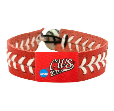 College World Series Bracelet Classic Baseball Logo Red CO-0