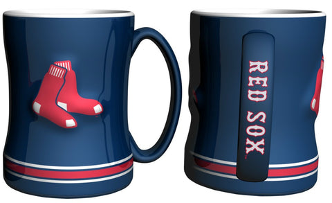 Boston Red Sox Coffee Mug 14oz Sculpted Relief Team Color-0