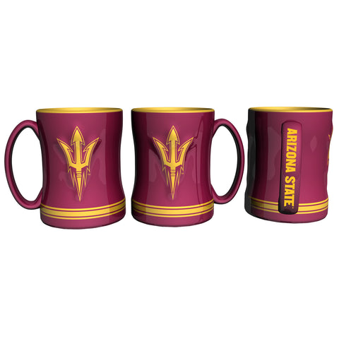 Arizona State Sun Devils Coffee Mug 14oz Sculpted Relief Team Color-0