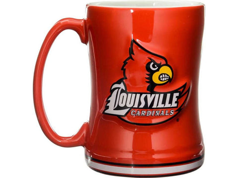 Louisville Cardinals Coffee Mug 14oz Sculpted Relief Team Color-0