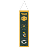 Green Bay Packers Banner Wool 8x32 Heritage Evolution Design-0