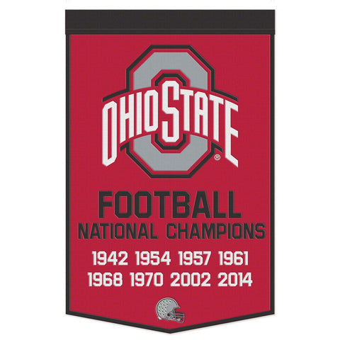 Ohio State Buckeyes Banner Wool 24x38 Dynasty Champ Design Football-0