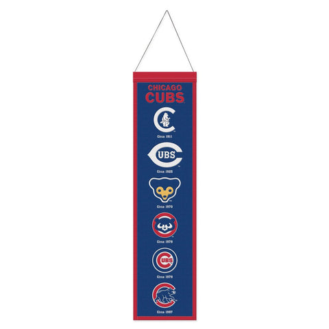 Chicago Cubs Banner Wool 8x32 Heritage Evolution Design-0