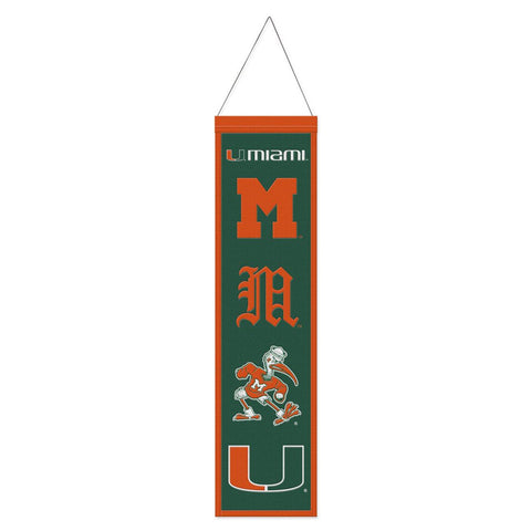 Miami Hurricanes Banner Wool 8x32 Heritage Evolution Design-0