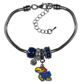 Kansas Jayhawks Bracelet Euro Bead Style-0