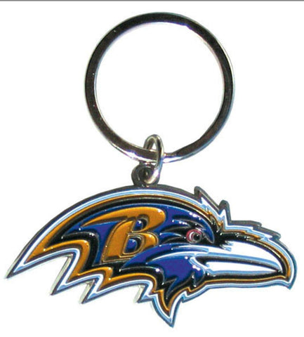 Baltimore Ravens Chrome Logo Cut Keychain-0