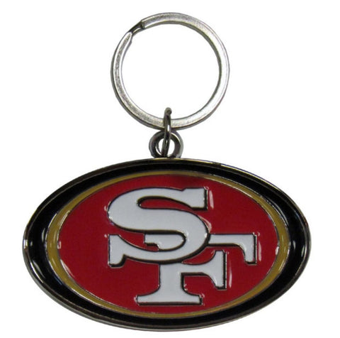 San Francisco 49ers Chrome Logo Cut Keychain-0