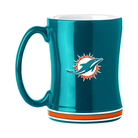 Miami Dolphins Coffee Mug 14oz Sculpted Relief Team Color-0