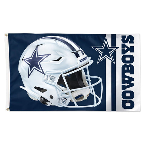 Dallas Cowboys Flag 3x5 Deluxe Style White Helmet-0