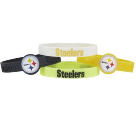 Pittsburgh Steelers Bracelets 4 Pack Silicone-0