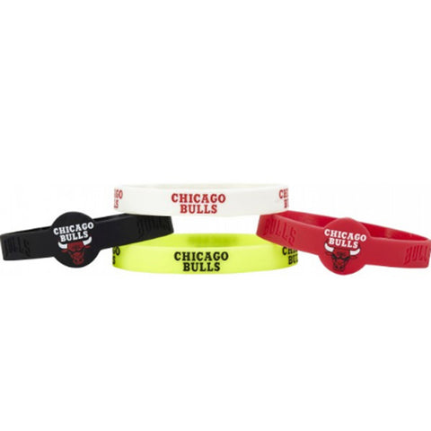 Chicago Bulls Bracelets 4 Pack Silicone - Special Order-0