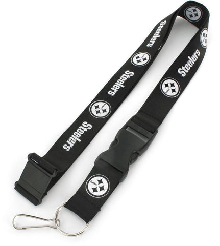 Pittsburgh Steelers Lanyard Black and White-0