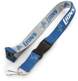 Detroit Lions Lanyard Reversible Silver Blue-0