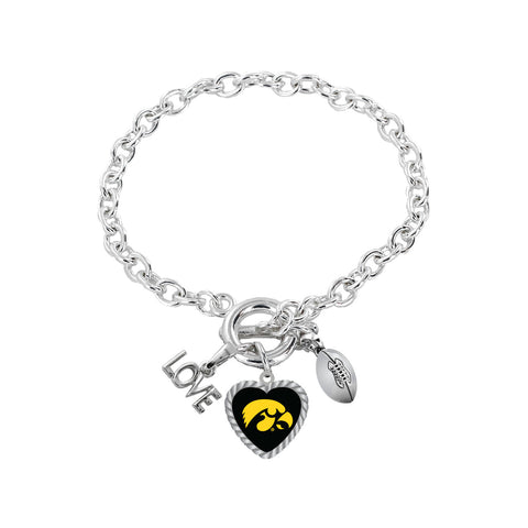 Iowa Hawkeyes Bracelet Charmed Sport Love Football-0