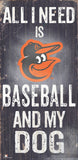 Baltimore Orioles Sign Wood 6x12 Baseball and Dog Design Special Order-0