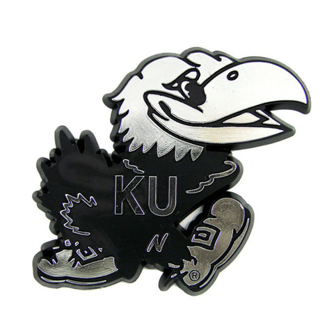 Kansas Jayhawks Auto Emblem - Silver-0