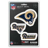 Los Angeles Rams Decal Die Cut Team 3 Pack-0