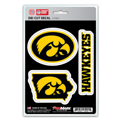 Iowa Hawkeyes Decal Die Cut Team 3 Pack-0