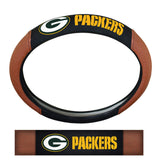 Green Bay Packers Steering Wheel Cover Premium Pigskin Style-0