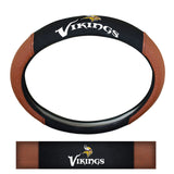 Minnesota Vikings Steering Wheel Cover Premium Pigskin Style-0