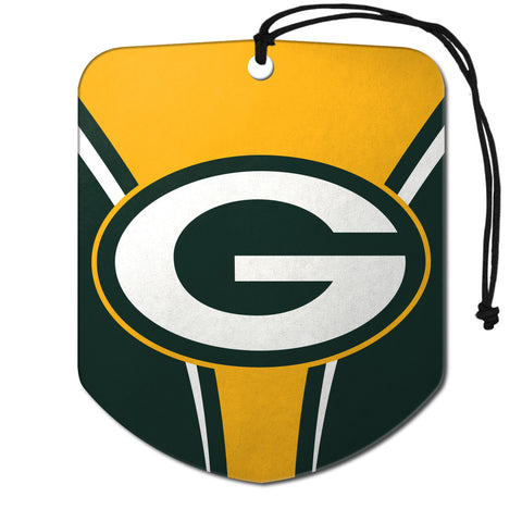 Green Bay Packers Air Freshener Shield Design 2 Pack-0