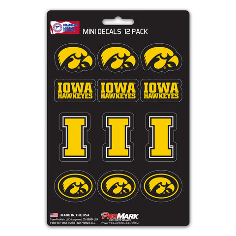 Iowa Hawkeyes Decal Set Mini 12 Pack-0