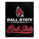 Ball State Cardinals Blanket 50x60 Raschel Signature Design-0