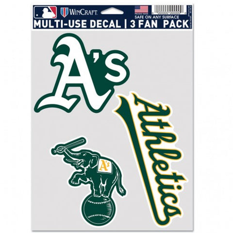 Oakland Athletics Decal Multi Use Fan 3 Pack Special Order-0