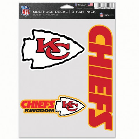 Kansas City Chiefs Decal Multi Use Fan 3 Pack-0