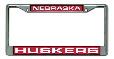 Nebraska Cornhuskers License Plate Frame Laser Cut Chrome-0