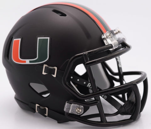 Miami Hurricanes Helmet Riddell Authentic Full Size Speed Style Miami Nights Design-0