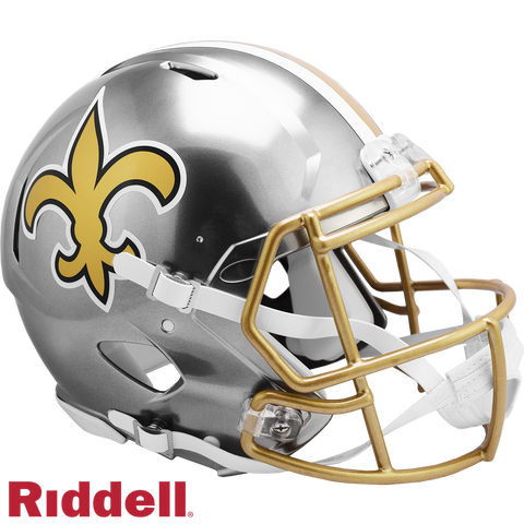 New Orleans Saints Helmet Riddell Authentic Full Size Speed Style FLASH Alternate-0