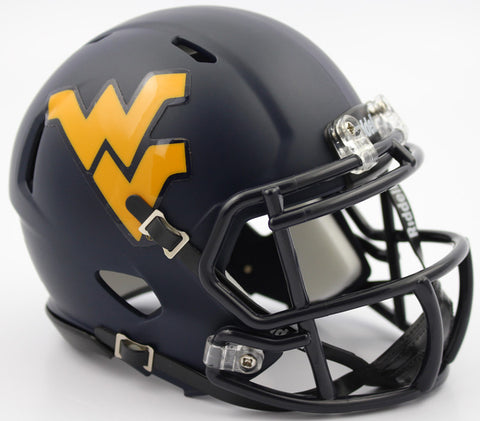 West Virginia Mountaineers Helmet - Riddell Replica Mini - Satin - Speed Style-0
