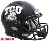 TCU Horned Frogs Helmet Riddell Replica Mini Speed Style Matte Black-0