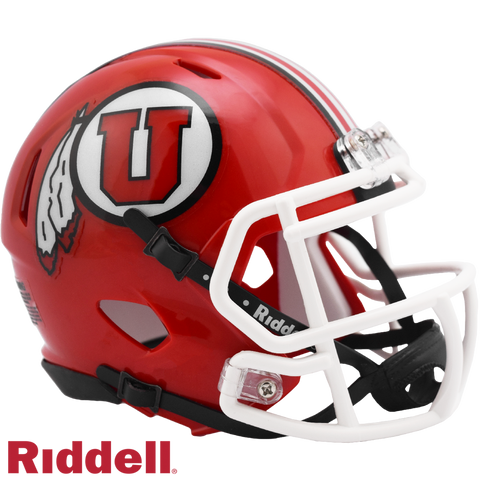 Utah Utes Helmet Riddell Replica Mini Speed Style Red-0