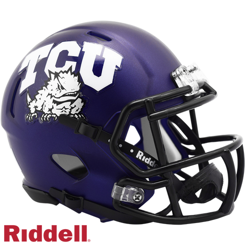 TCU Horned Frogs Helmet Riddell Replica Mini Speed Style Satin Purple-0