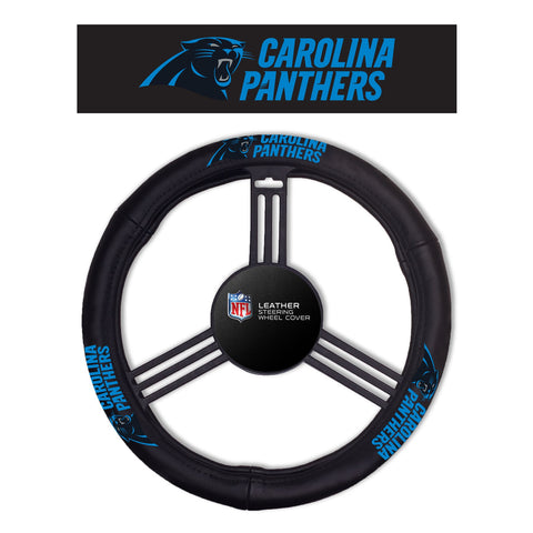 Carolina Panthers Steering Wheel Cover Leather CO-0