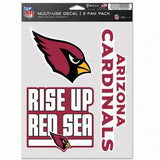 Arizona Cardinals Decal Multi Use Fan 3 Pack