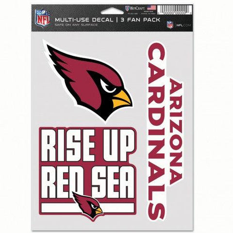 Arizona Cardinals Decal Multi Use Fan 3 Pack