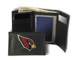 Arizona Cardinals Wallet Trifold Leather Embroidered