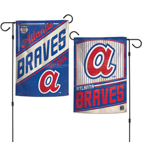 Atlanta Braves Flag 12x18 Garden Style 2 Sided Cooperstown-0