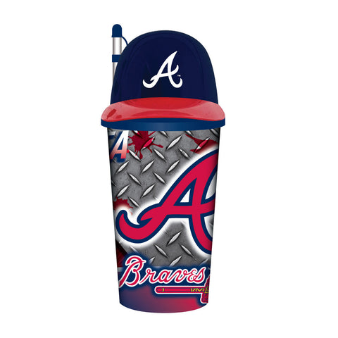 Atlanta Braves Helmet Cup 32oz Plastic with Straw-0