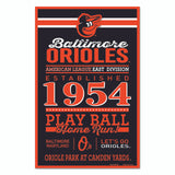 Baltimore Orioles Sign 11x17 Wood Established Design - Special Order-0