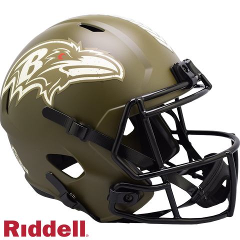 Baltimore Ravens Helmet Riddell Replica Full Size Speed Style Salute To Service-0