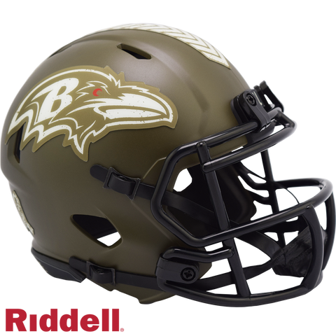 Baltimore Ravens Helmet Riddell Replica Mini Speed Style Salute To Service-0