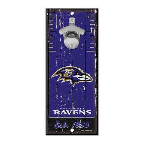 Baltimore Ravens Sign Wood 5x11 Bottle Opener