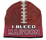 Beanie I Bleed Style Sublimated Football Maroon Design - Team Fan Cave