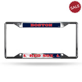 Boston Red Sox License Plate Frame Chrome EZ View - Team Fan Cave